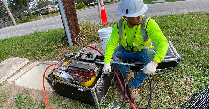 Fiber jetting and cable pulling services